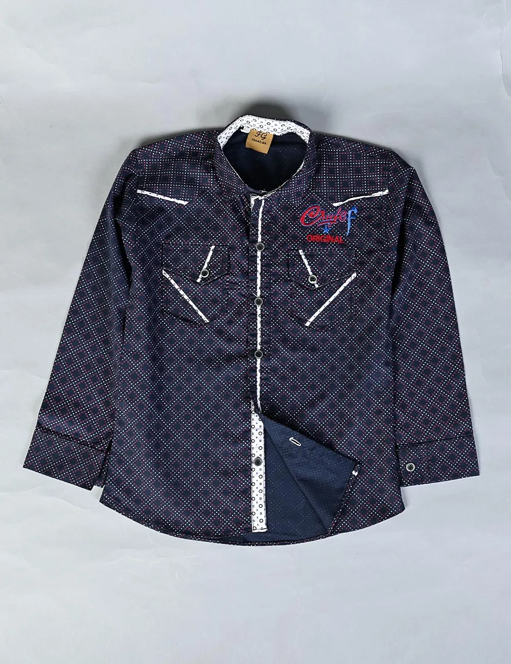 KBS-01 - NavyBlue - Kids Boys Shirts