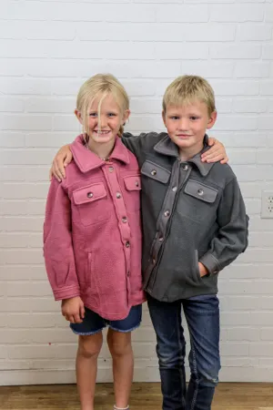 Kids Sherpa Jacket in Grey- Final Sale