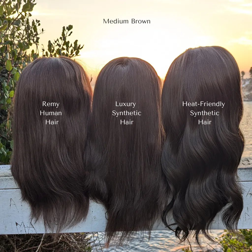 Lace Front Human Hair Wig | 14"/20" Inch Medium Brown