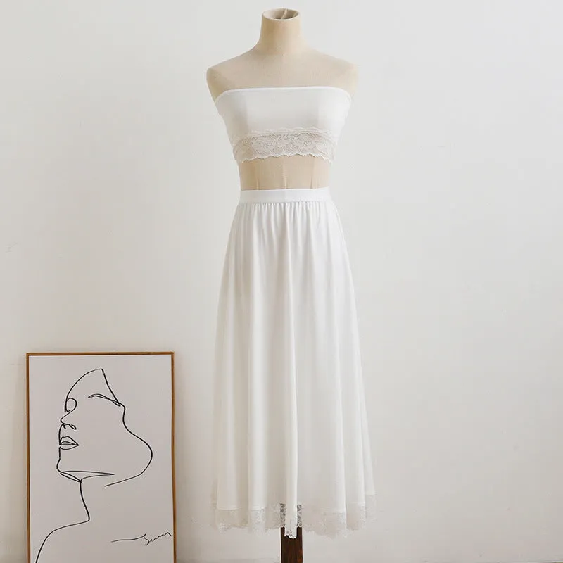 Lace Underskirt for Hanfu | Anti-Exposure Slip Skirt for Cheongsam | Elegant Layering Long Skirt