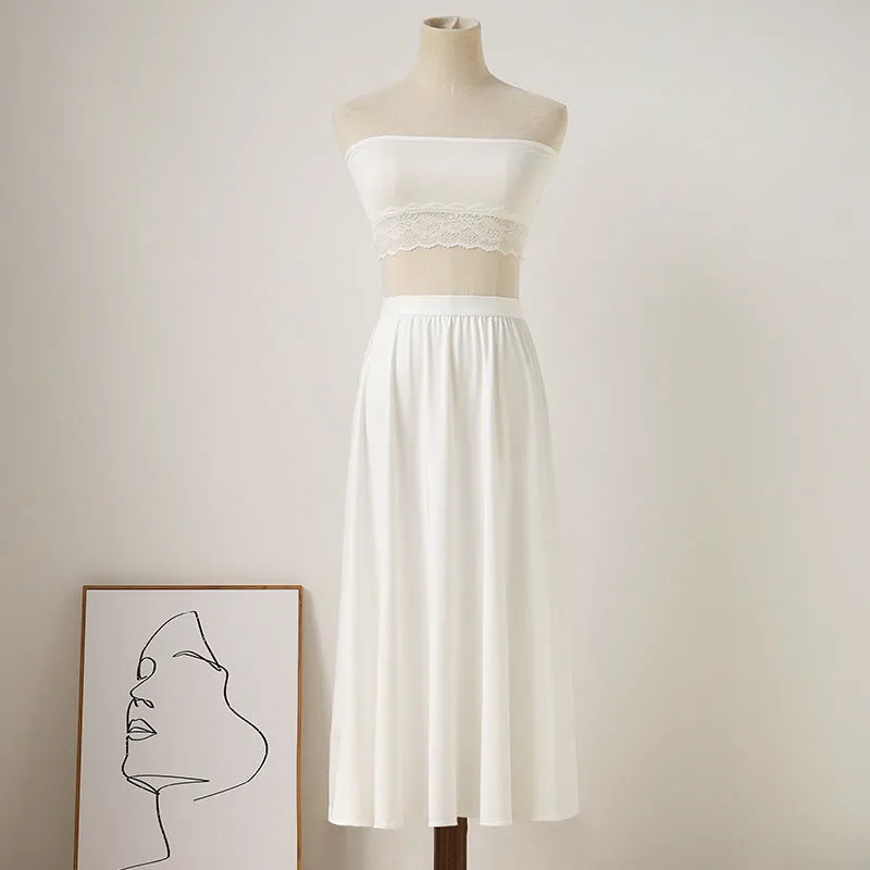 Lace Underskirt for Hanfu | Anti-Exposure Slip Skirt for Cheongsam | Elegant Layering Long Skirt