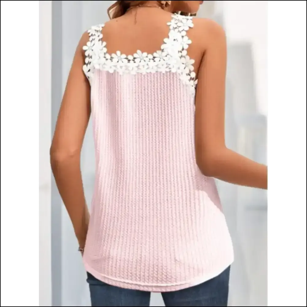 Lace V-Neck Tank Top - Chic & Stylish