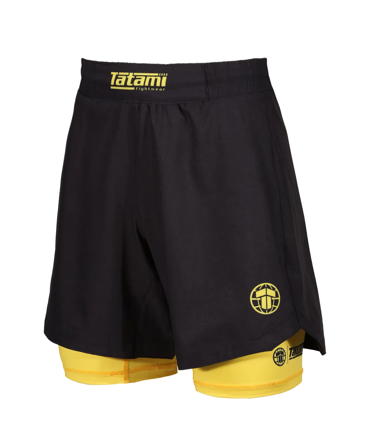 Ladies Dual Layer Grappling Shorts - Yellow