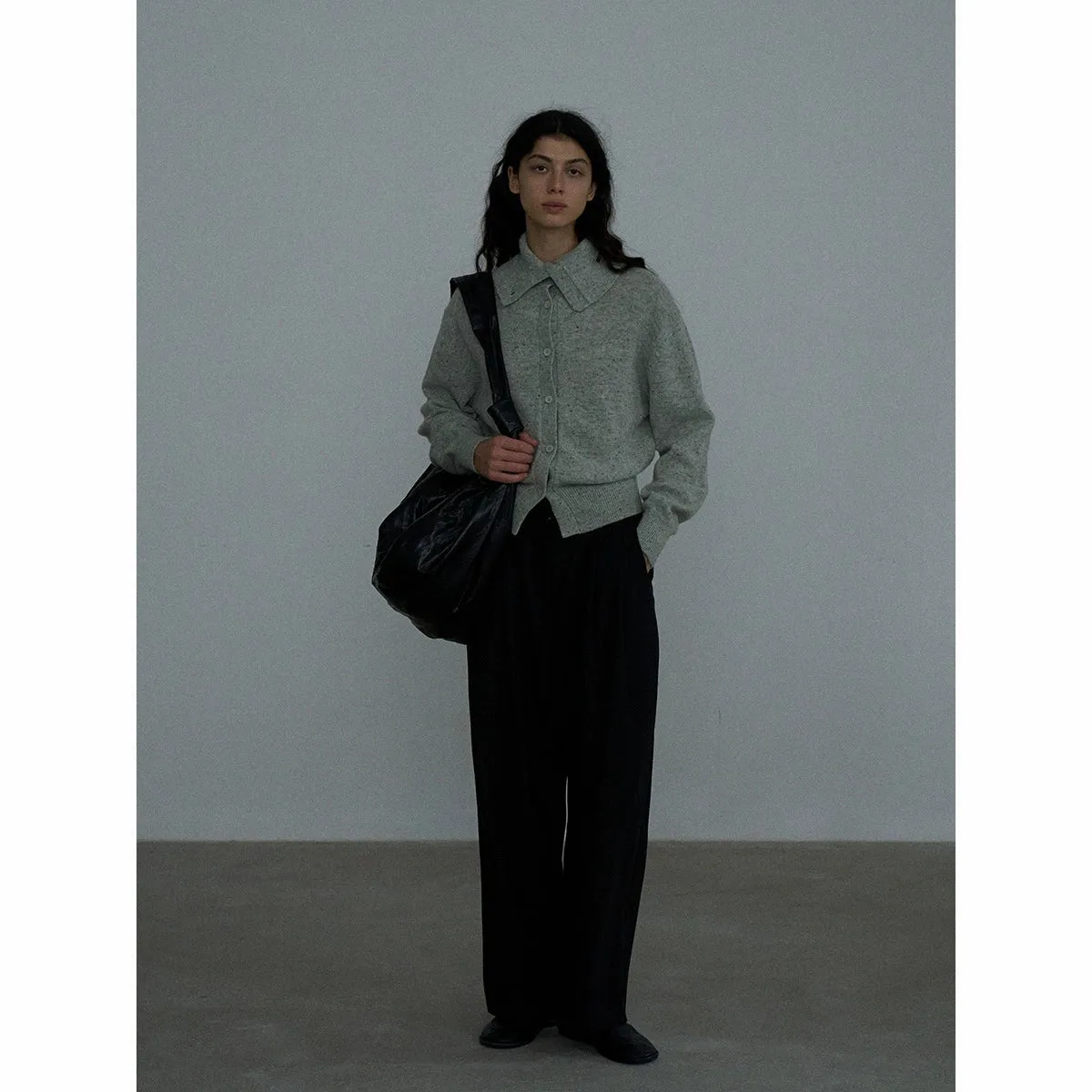 Lapel Button-Up Cardigan
