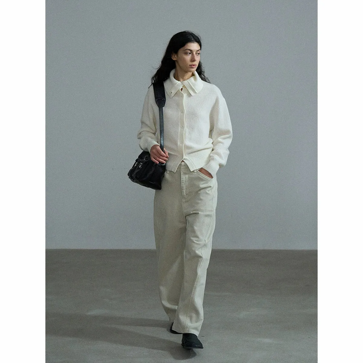 Lapel Button-Up Cardigan