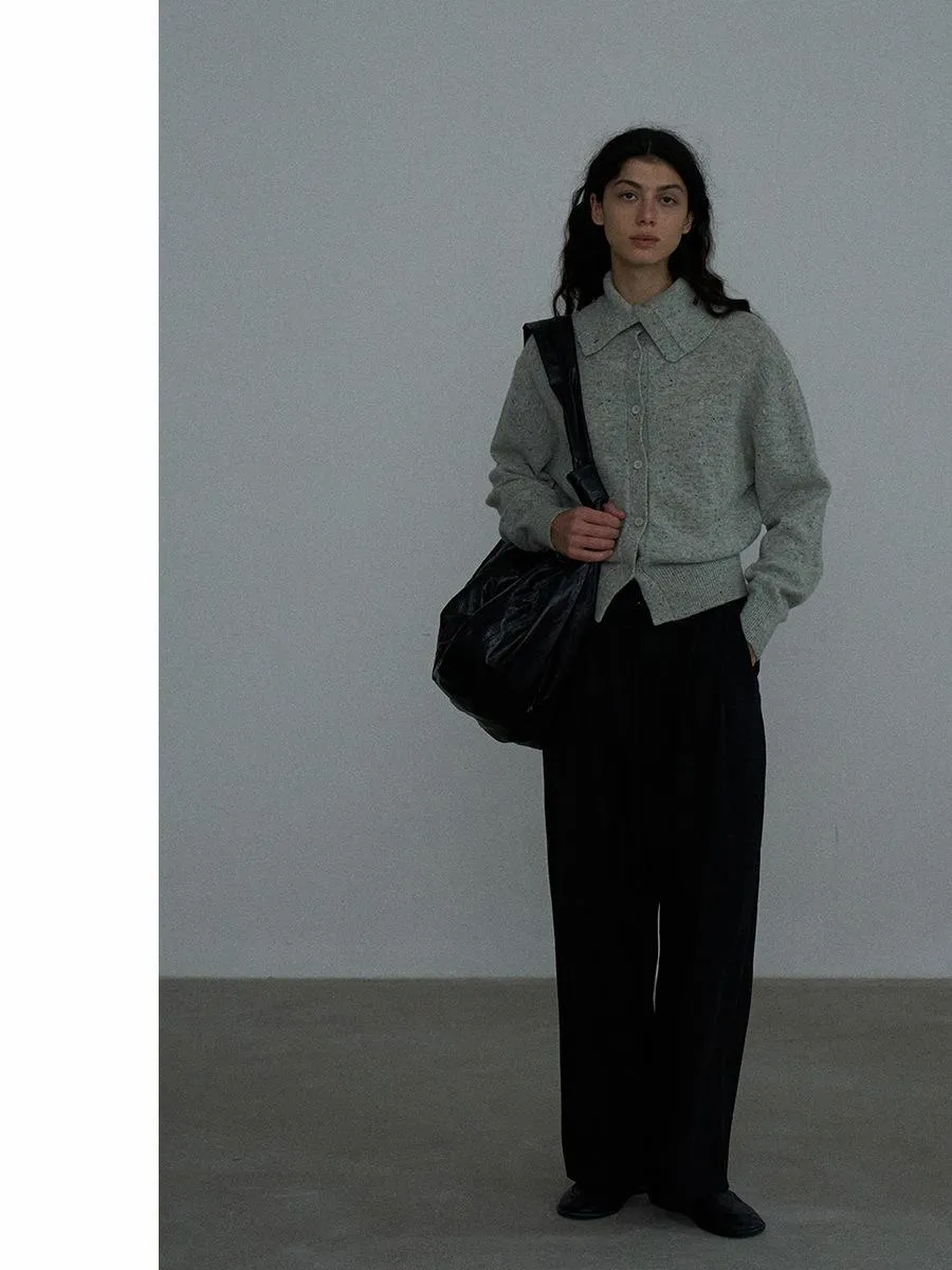 Lapel Button-Up Cardigan
