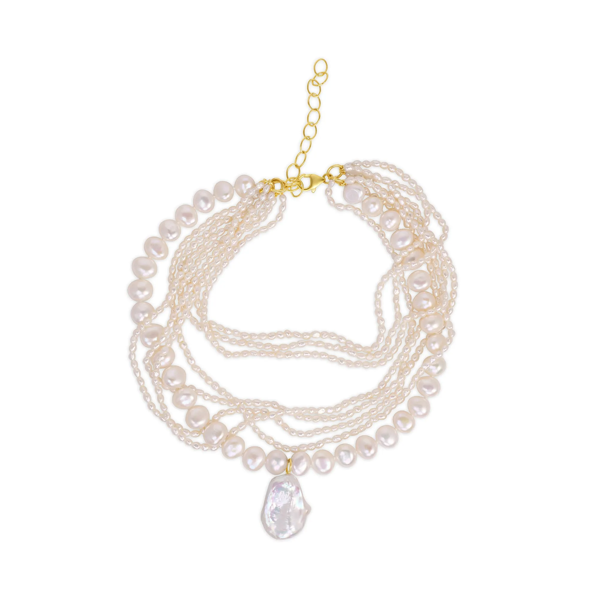 Layered Baroque Pearl Necklace