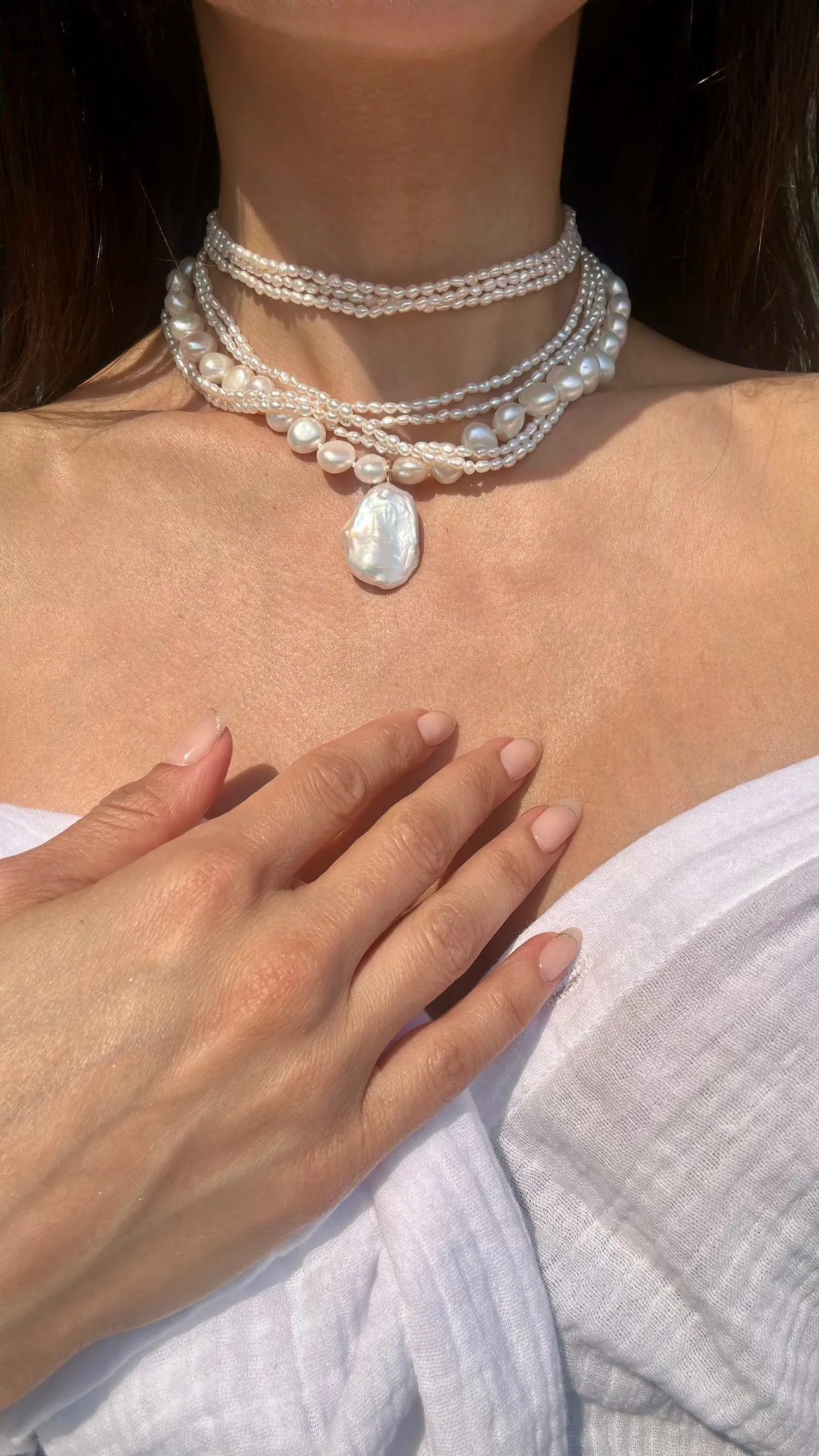 Layered Baroque Pearl Necklace