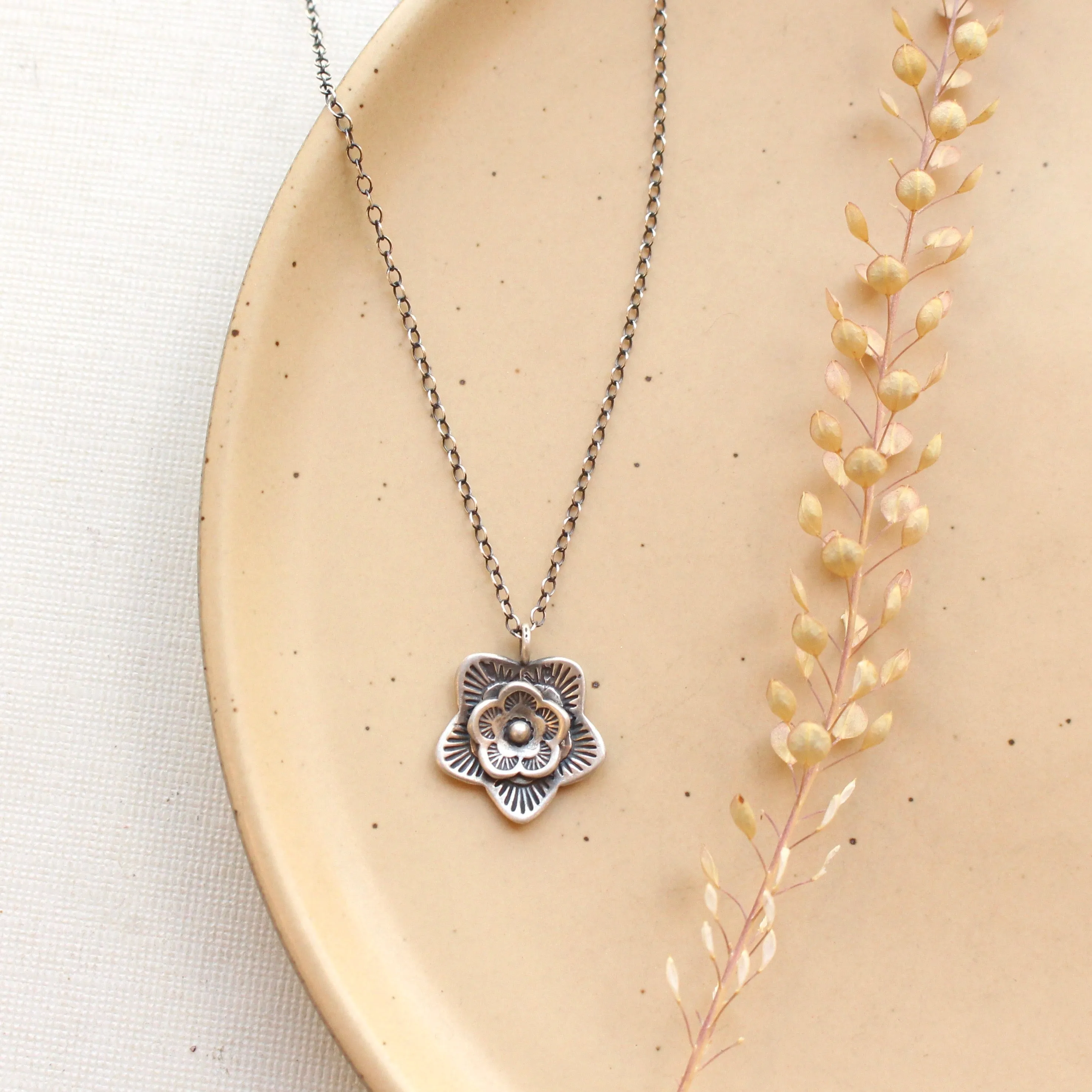 Layered Cactus Flower Necklace