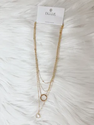 Layered Crystal Charm Necklace
