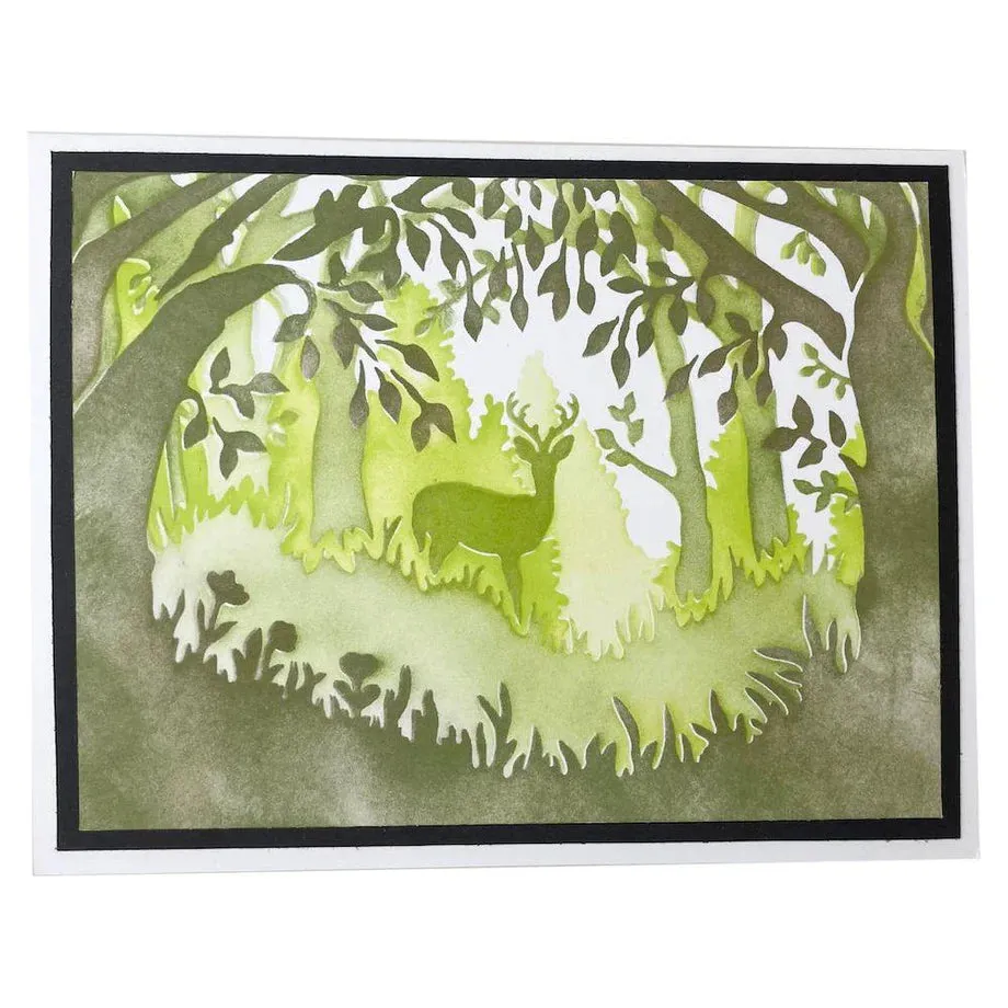 Layered Forest Scene TCW6025 Stencil