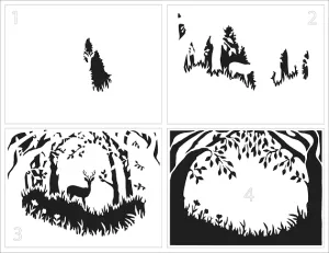 Layered Forest Scene TCW6025 Stencil