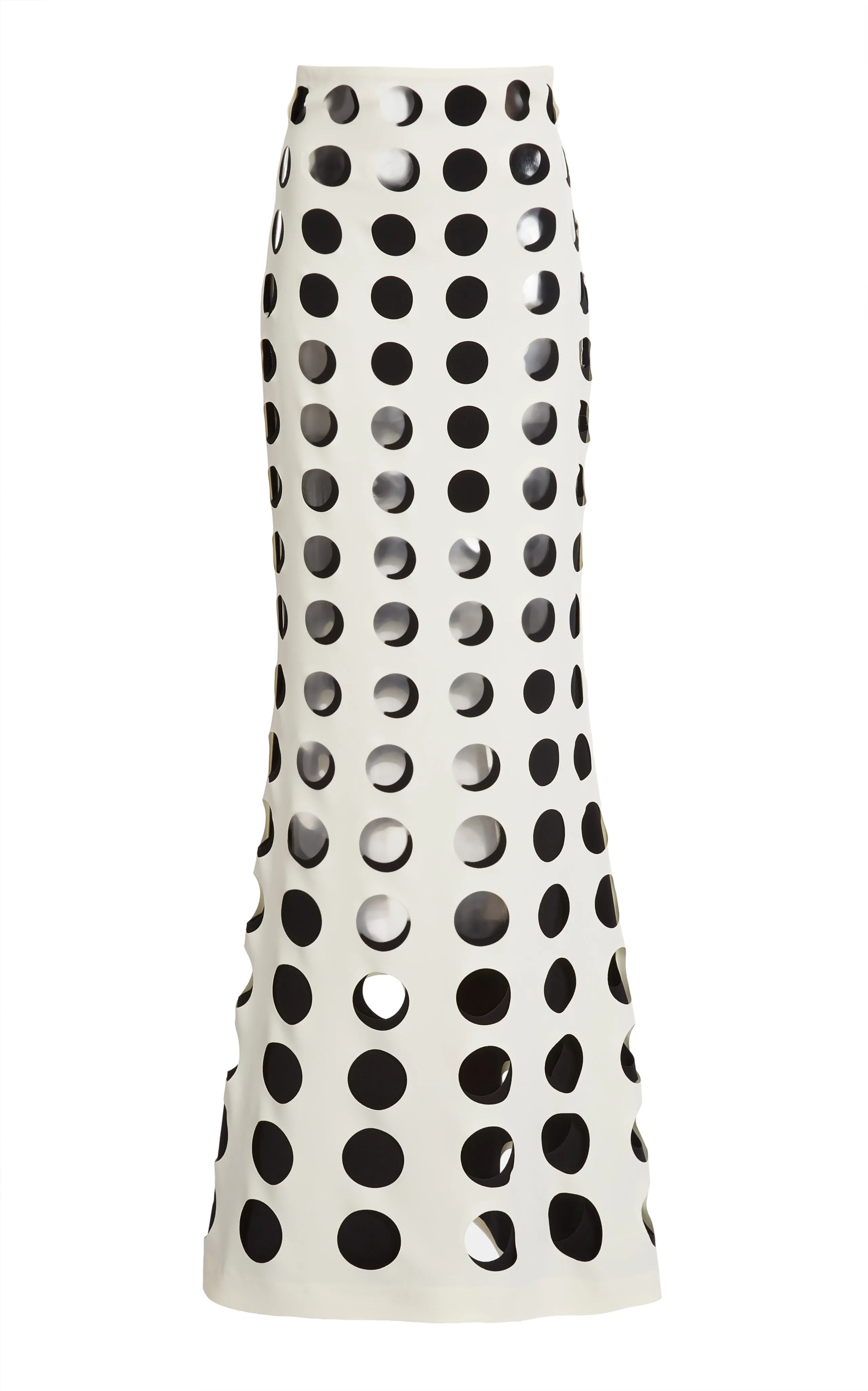 Layered Hole Skirt White Black