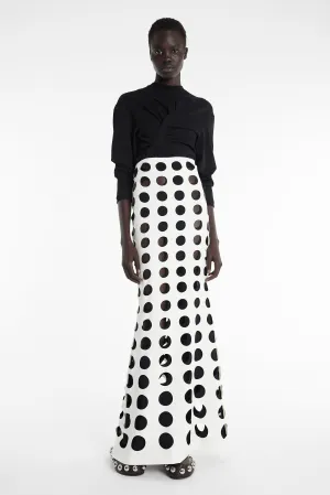 Layered Hole Skirt White Black