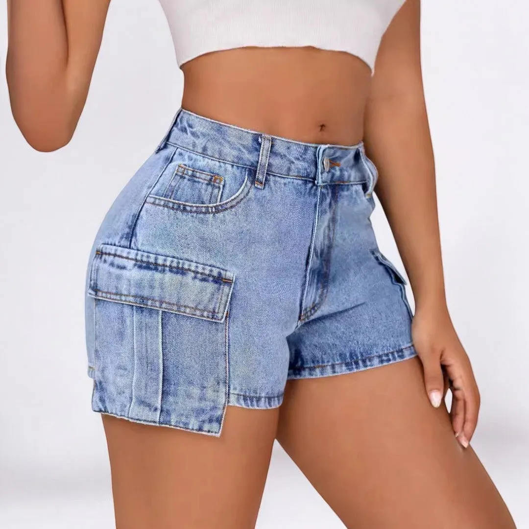 Low Rise Slim Fit Denim Shorts