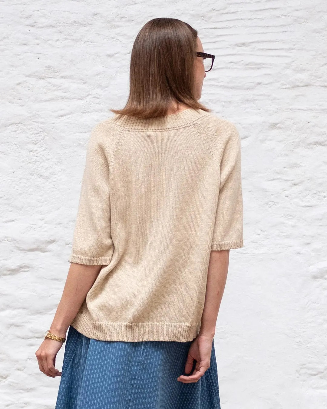 Lula Organic Cotton Boxy Knitted Top | Cream