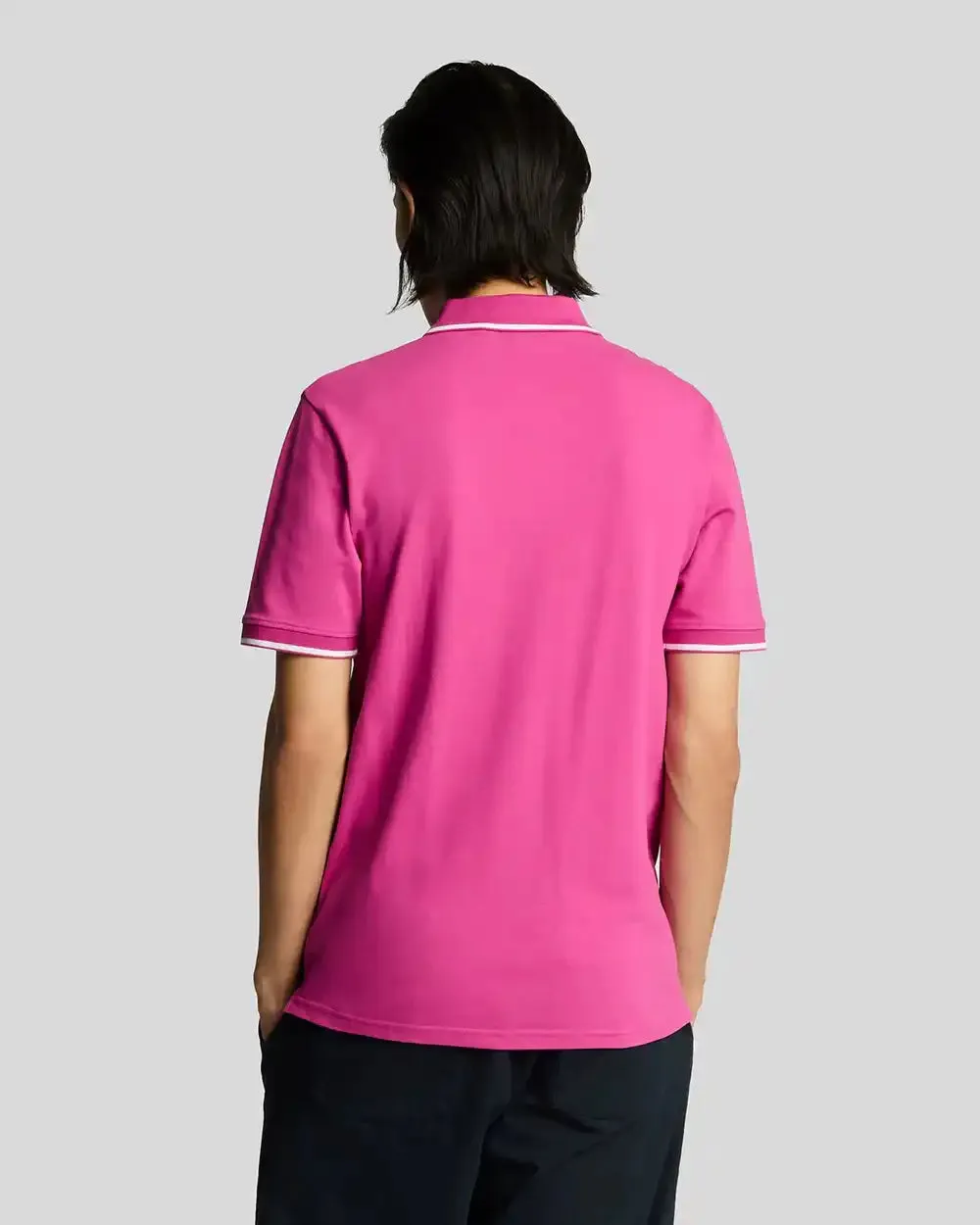 Lyle & Scott Mens Tipped Polo Shirt Fuchsia/White