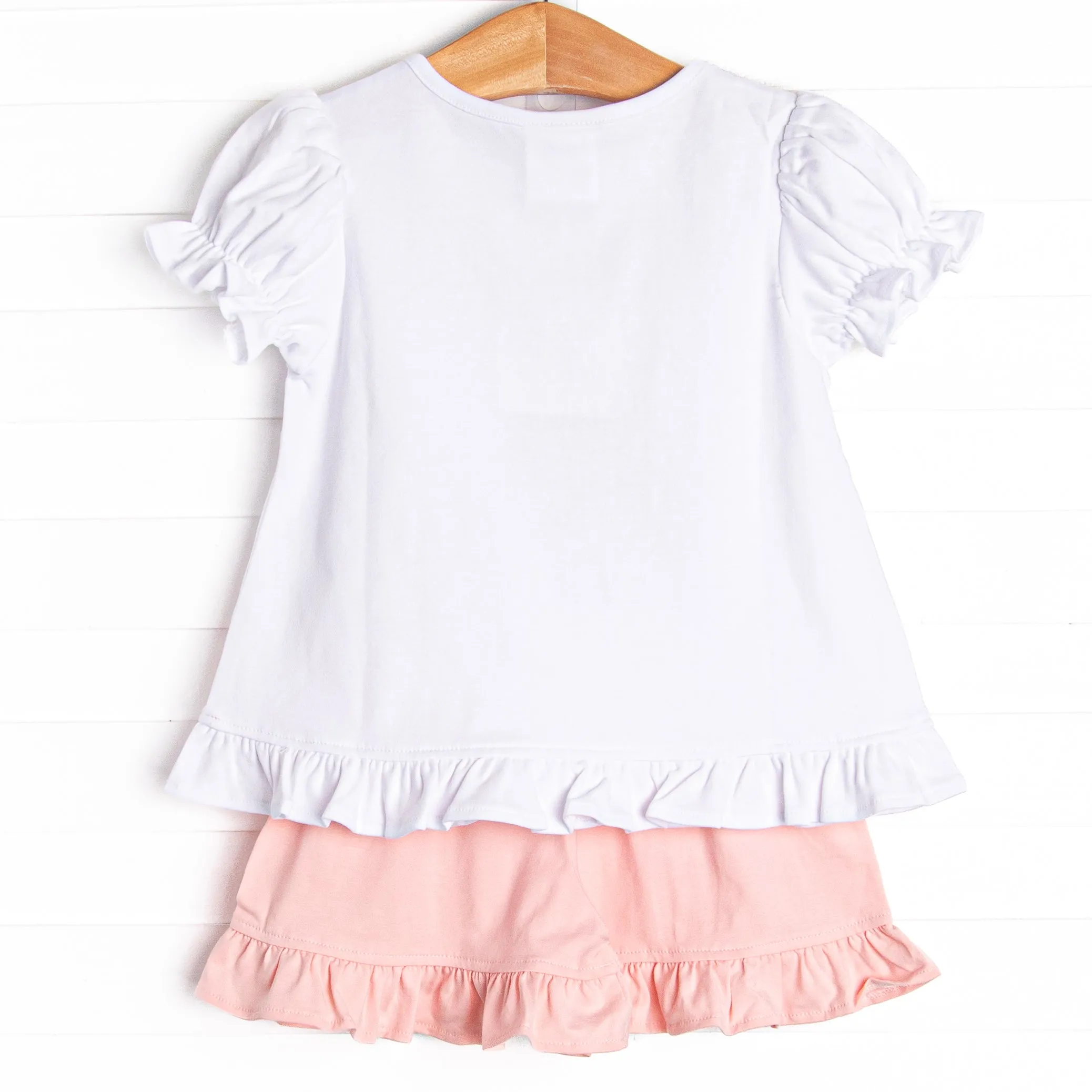 Magical Castle Applique Ruffle Short Set, Pink