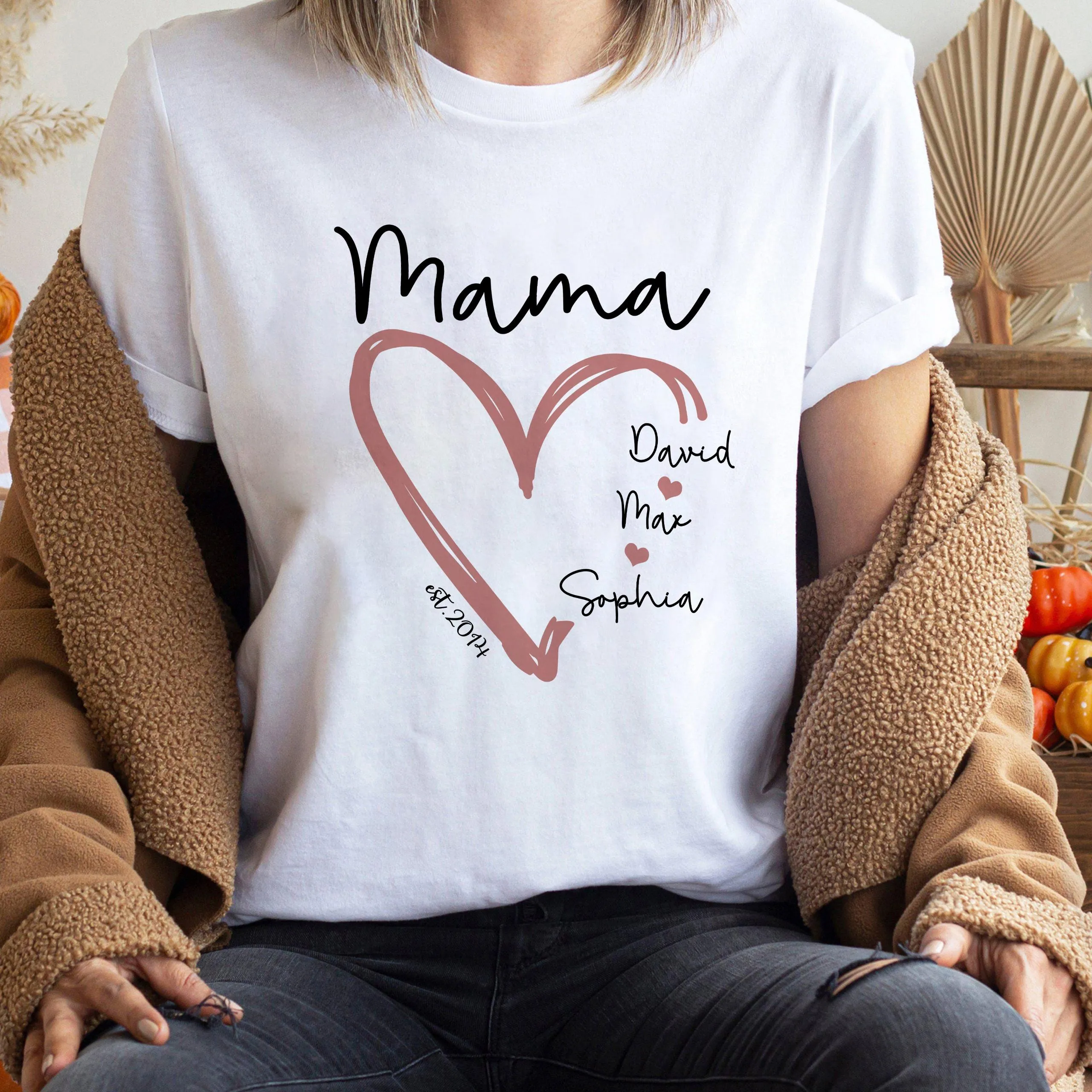 Mama Personalized T-shirt with Kids Names, Custom Names Mom Sweatshirt, Custom Mom Sweater, Personalized Mom Hoodie, Custom Gift for Mom