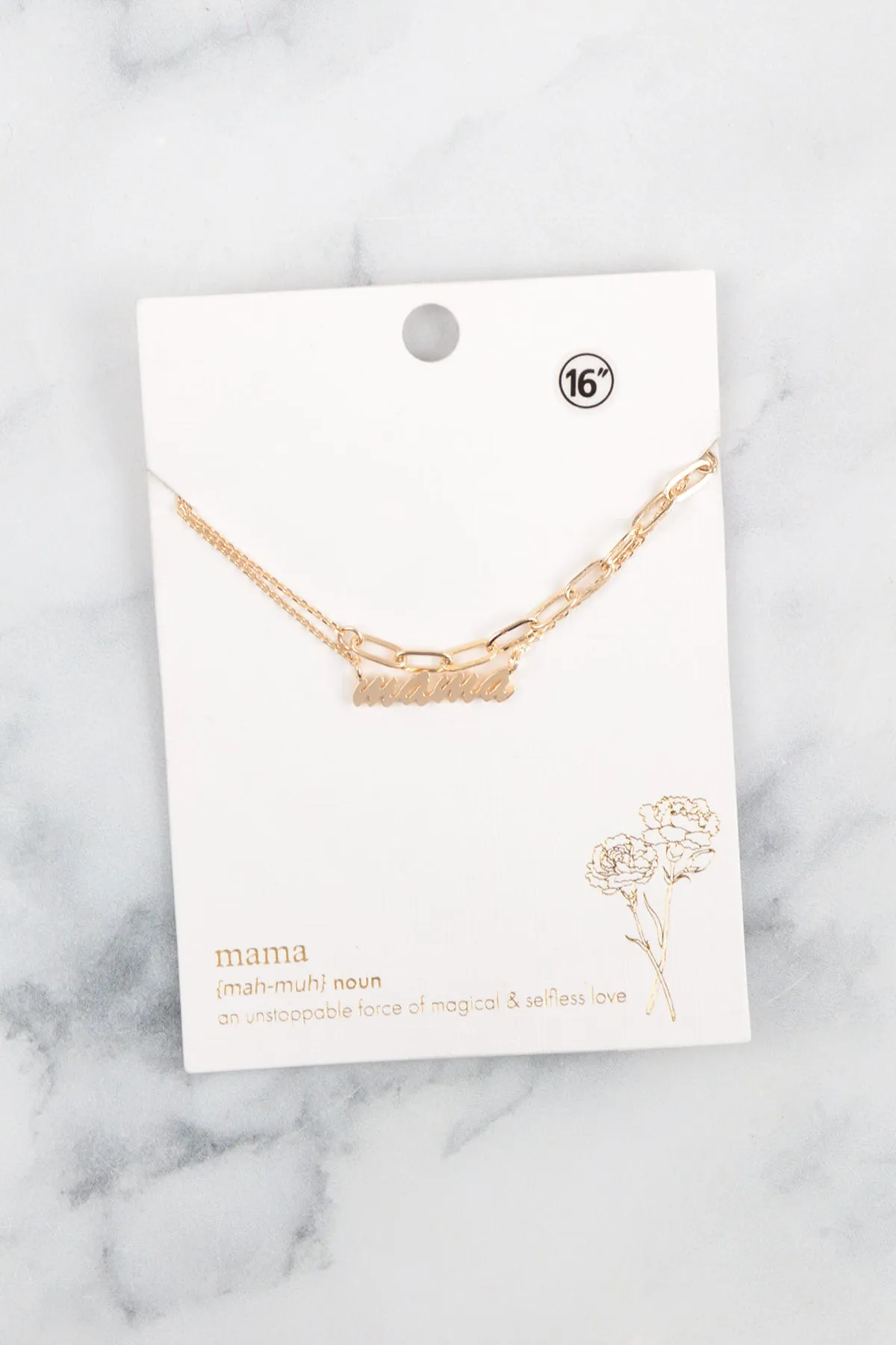 MAMA SCRIPT LAYERED PENDANT NECKLACE
