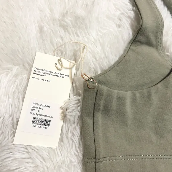 MATE The Label Organic Stretch Sports Bra - Sage