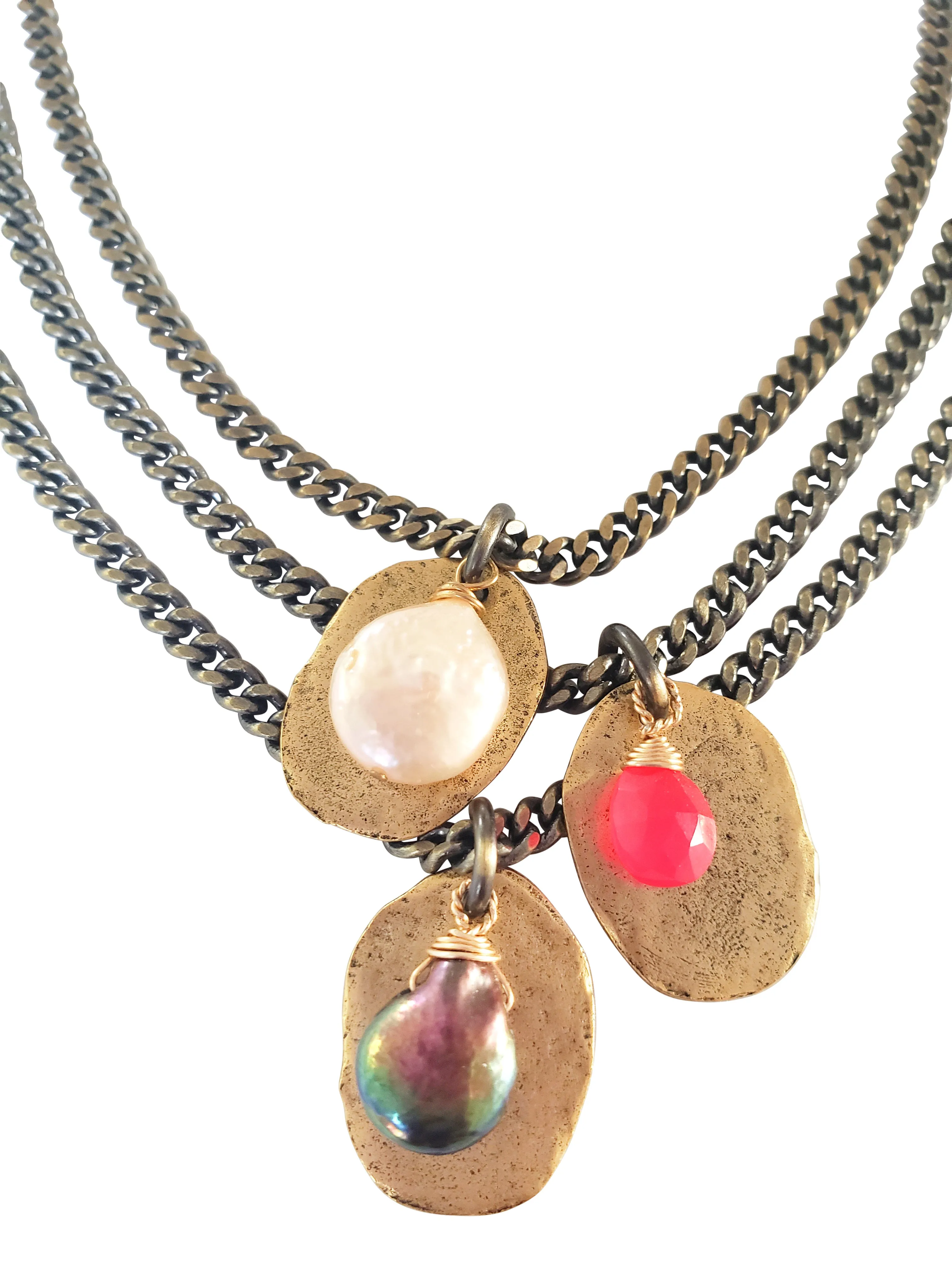 Maya Rock - Triple Chain Necklace