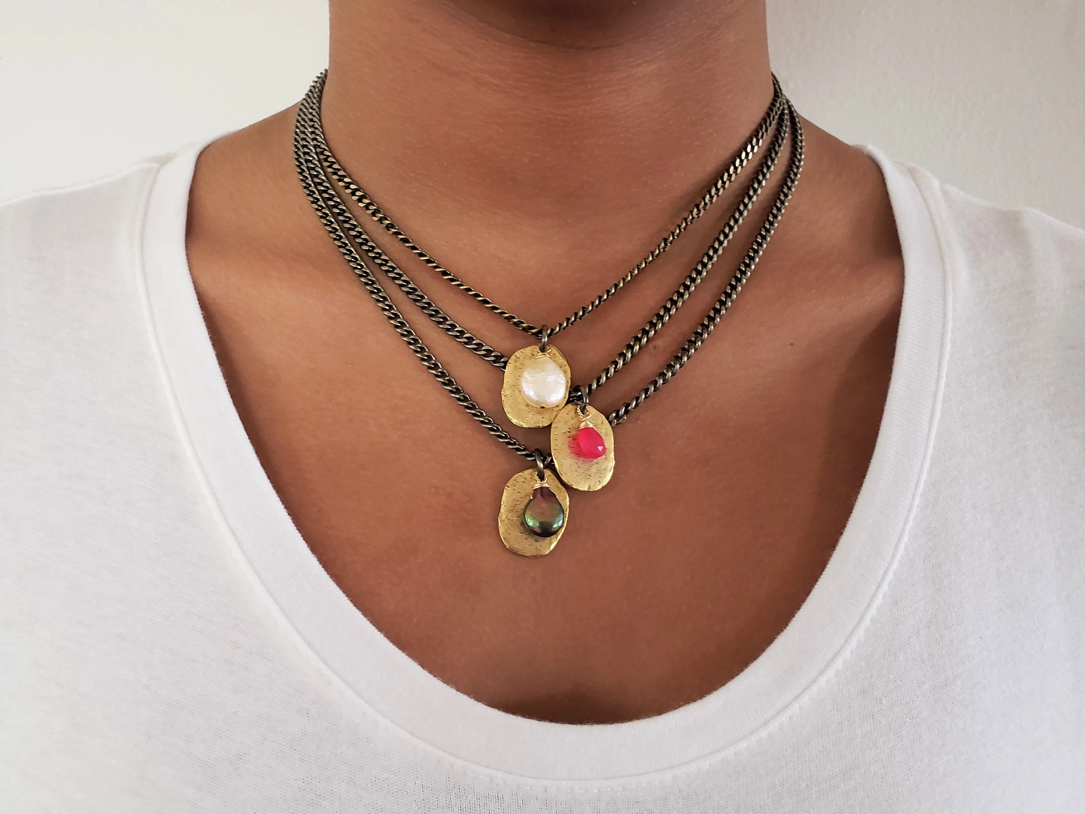Maya Rock - Triple Chain Necklace