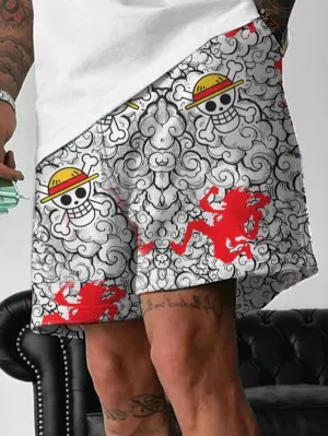 Men's Anime Print Sports Shorts