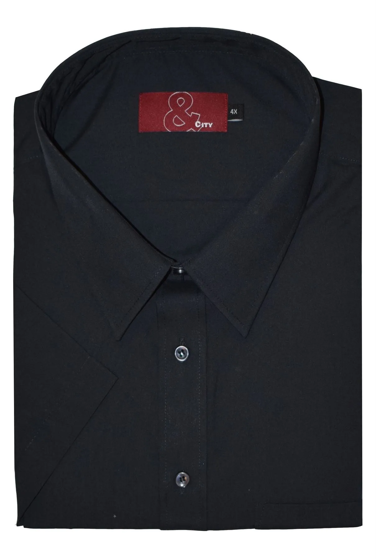 Mens Big Size Poly Cotton Easy Care Short Sleeve Shirts