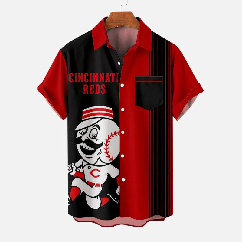 Men's Cincinnati Reds Mascot Classic Sport Baseball Hawaiian Shirt 2408008779