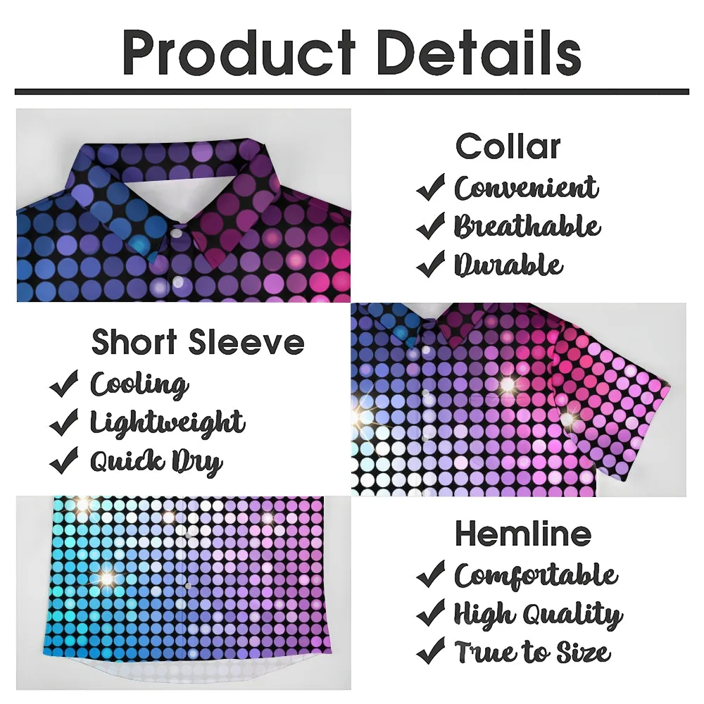 Mens Classic Retro Vintage Disco Short Sleeve Shirt 2411007793