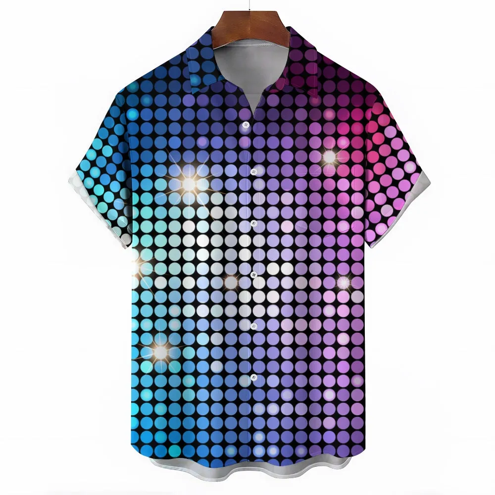 Mens Classic Retro Vintage Disco Short Sleeve Shirt 2411007793