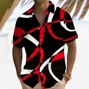 Men's Resort Style Print Short-Sleeved Shirt