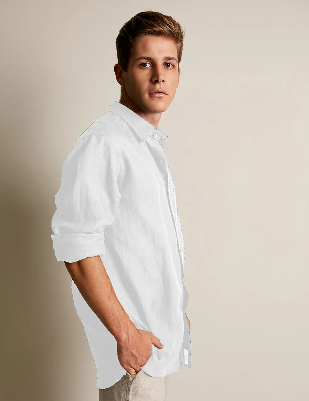 MENS SHIRT | SLIM FIT | LONG SLEEVE | WHITE