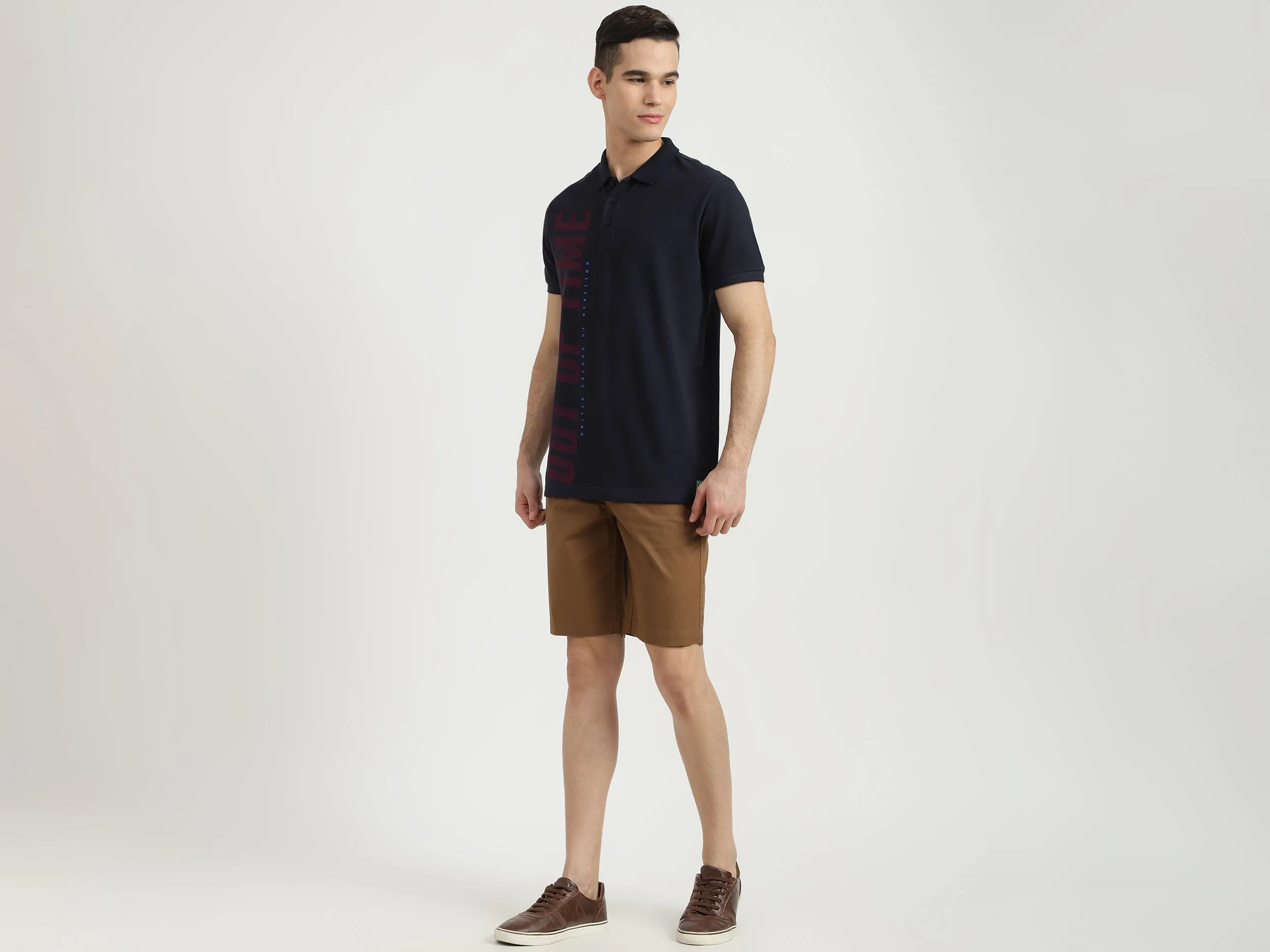 Mens Slim Fit Solid Shorts