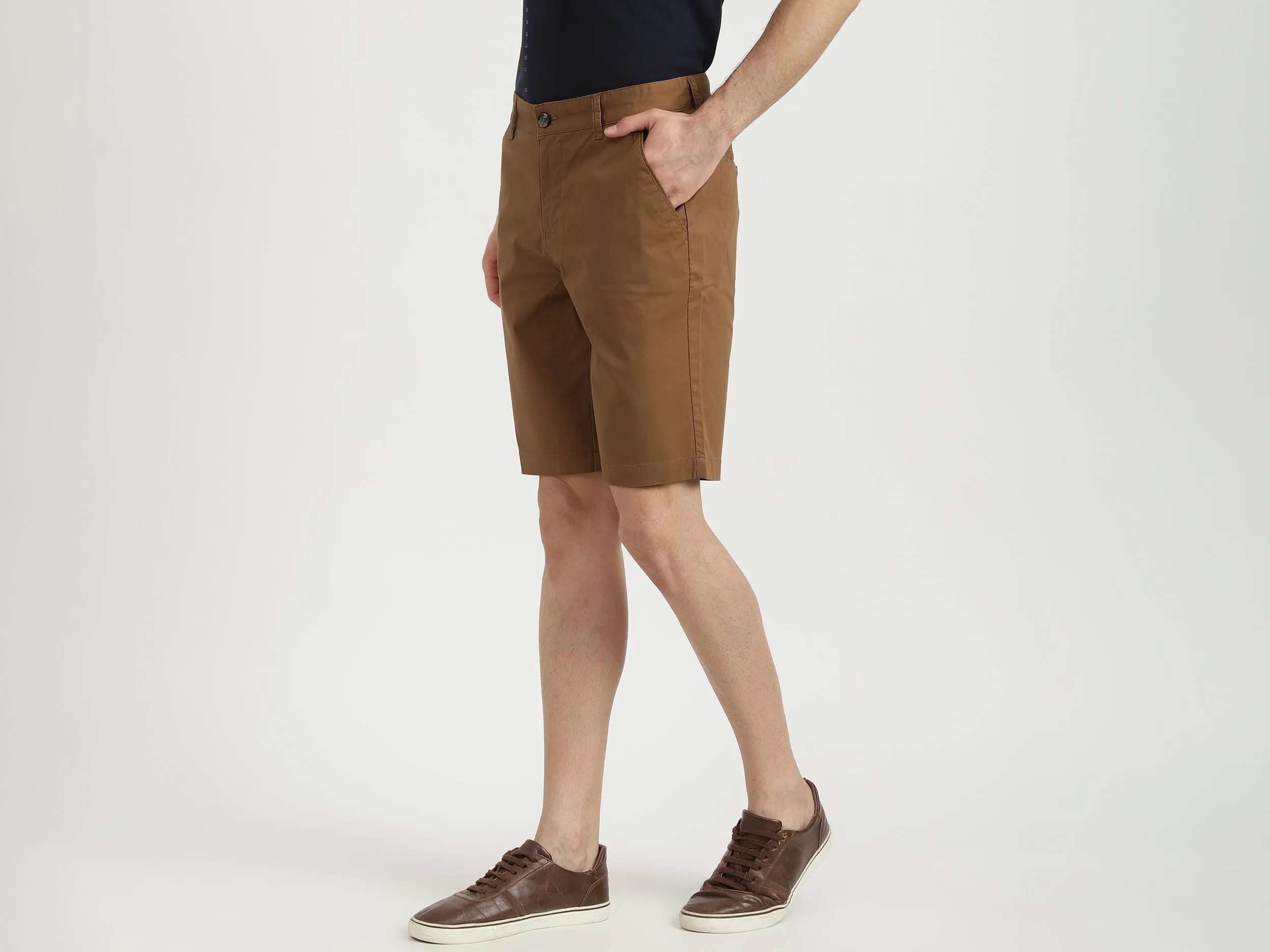 Mens Slim Fit Solid Shorts