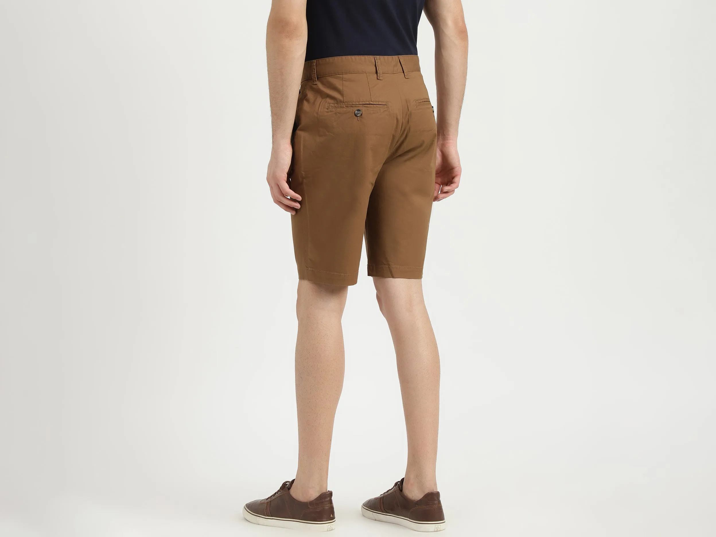 Mens Slim Fit Solid Shorts