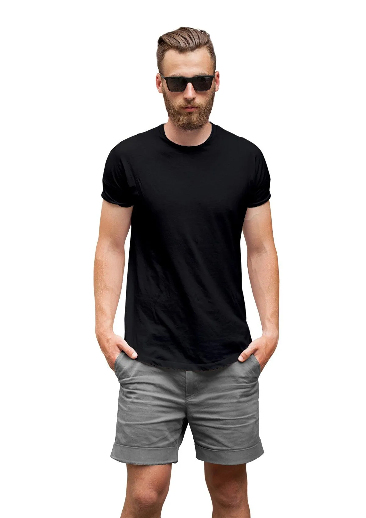 Mens T-Shirts Short Sleeve Crew Neck Black 3 Pack