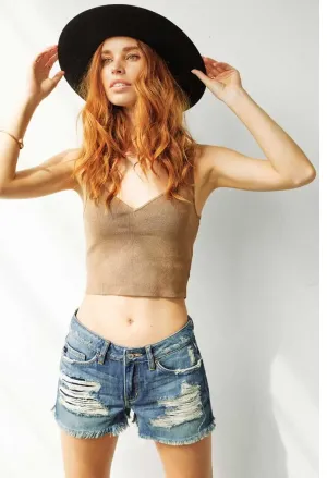 Mid Rise Boyfriend Fit Shorts