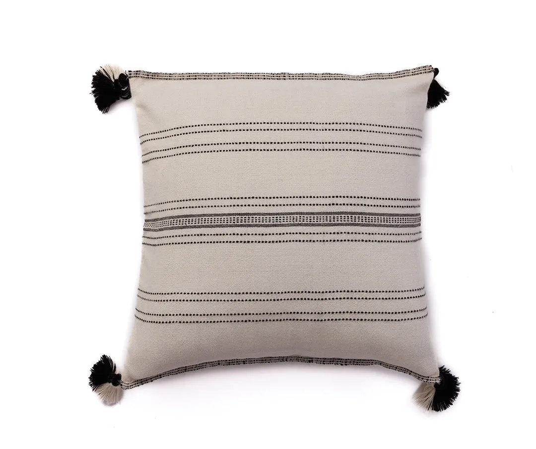 Miska Collection - Handloomed Alpaca - Ink & Ivory Pinstripe Pillow