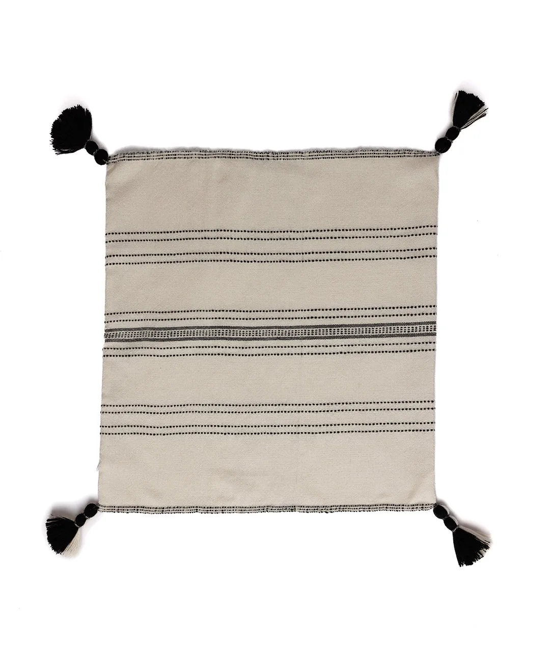 Miska Collection - Handloomed Alpaca - Ink & Ivory Pinstripe Pillow