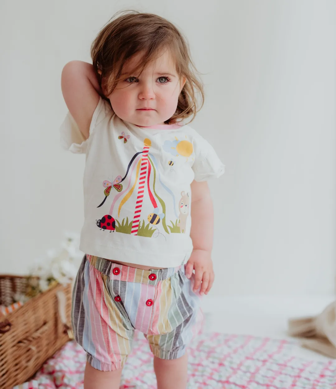 Multicoloured Animal Print Top And Short Set