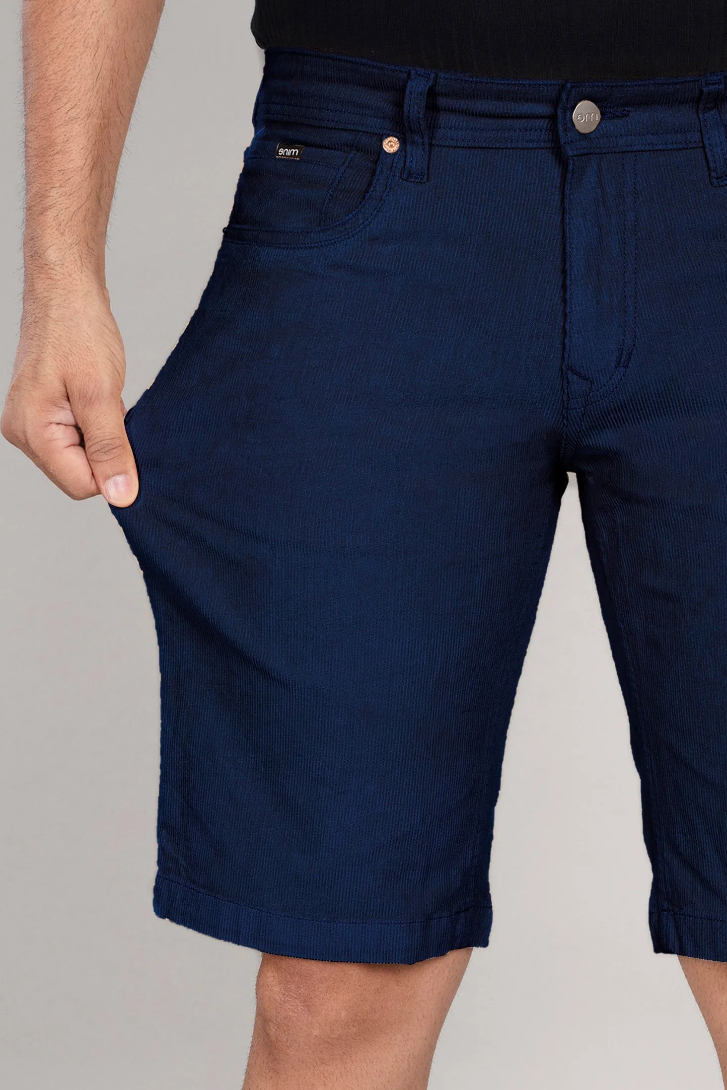 Navy Blue Corduroy Shorts