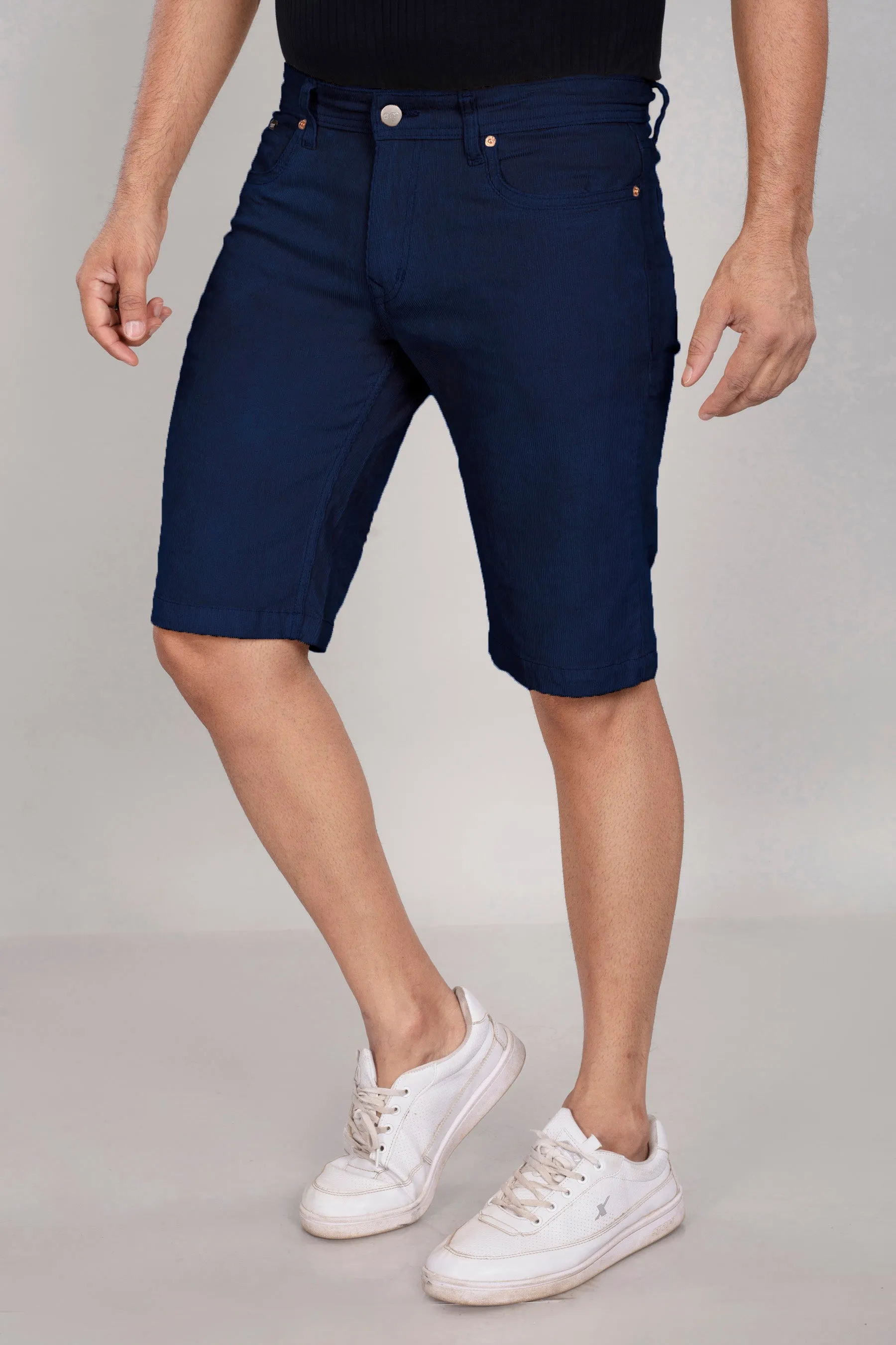 Navy Blue Corduroy Shorts