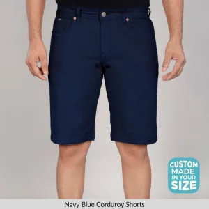 Navy Blue Corduroy Shorts