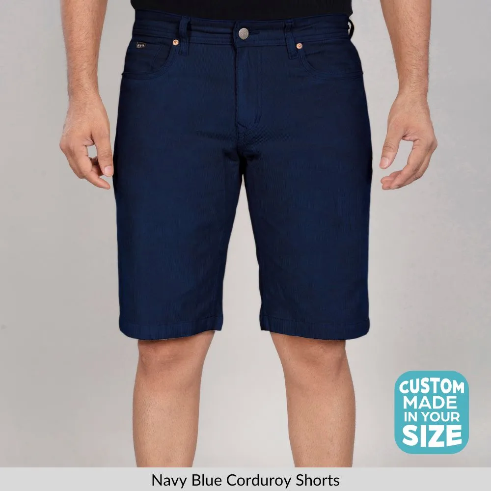 Navy Blue Corduroy Shorts