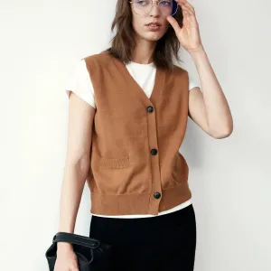 Nordic V-Neck Knitted Vest