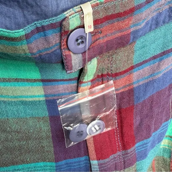 NWOT Free People Isla Plaid Shorts Colorful Casual Shorts