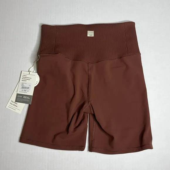 NWT Vuori Studio Ribbed Shorts 6” Inseam Brown Size S