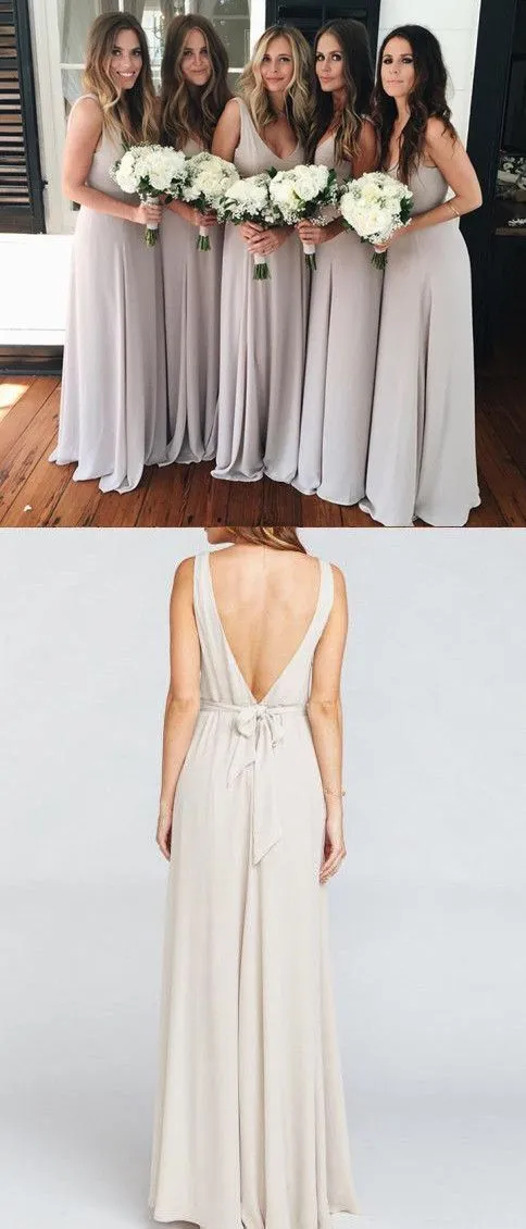 On Sale Simple Off Shoulder V Neck Elegant Formal A Line Custom Make Cheap Bridesmaid Dresses, WG165